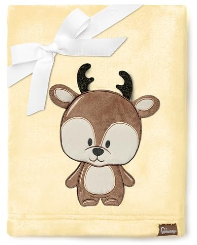Be Mammy Warme Kuscheldecke Babydecke Blanket Baby Geschenk BE20-168 (Gelb - Hirsch)