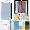 Classeur de budget A6 avec fermeture à glissière, organiseur d'argent, portefeuille d'enveloppe de trésorerie, 4pochettes en PVC, enveloppe 12 couleurs, mini-calculatrice (Bleu)