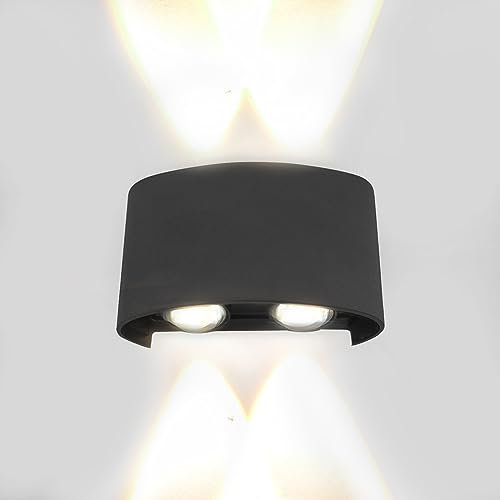 loyal 2W LED Außenlampe black Wandlampe Innen/Außen 3000K Wandlampe Innen LED Warmweiß Rechteckig Einstellbarer Abstrahlwinkel Wandlampe IP65