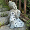 Pevfeciy Schlafender Buddha Figur groß Outdoor Garten Dekofigur Zen Buddha Statue Feng Shui Deko Steinfigur aus Steinguss frostfest,robust，H-46 cm/ 4 kg,Grau