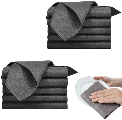 Buzlix 10-Piece Thickened Magic Cleaning Cloths, Microfiber, Reusable, No Trace, Glass Cleaning, Dusting, Cars, Kitchen, 30*30cm, Streak-Free, All-Purpose