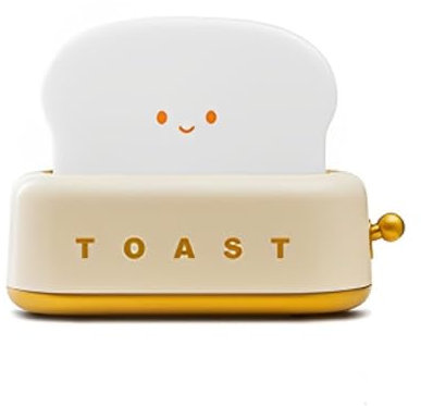 GJPINGA Night Light for Kids Cute Toaster Nightlight Dimmable Rechargeable Portable Adjustable Brightness Bread Light with Timer Children Baby Toddler Nursery Girls Bedroom Night-Lights Yellow