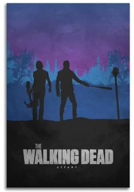 VerimP Filmposter The Walking Dead, Vintage-Kunst-Poster, Wandkunst, Dekoration, Leinwandposter und Drucke, Wandposter für Zimmer, ästhetisch, 30 x 45 cm, ungerahmt