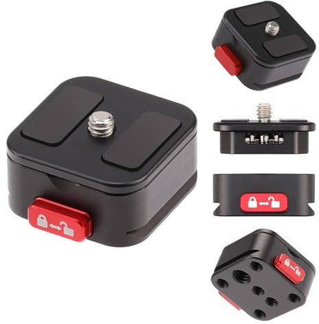 FOTGA Kamera Schnellwechselplatte Claw Quick Release Plate Kit, mit 1/4 Zoll Schraube & Klemme Adapter für DSLR/Spiegellose Kameras, Stativ, Slider, Handheld Gimbal, Stabilisator, Kugelkopf