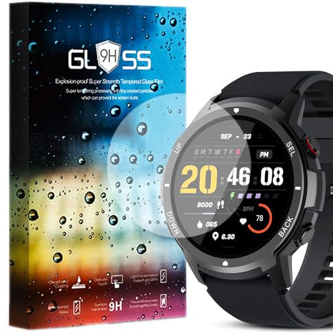 MBROS Compatible para [3 Pedazo Protector] 9H Protector De Pantalla De Cristal Templado Compatible para Smartwatch IDEALROYAL S52 Reloj Inteligente Hombre 1.39 (3 Pedazo)