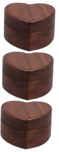 Abaodam 3St Plektrumkoffer schmuckkästchen Gitarrenpicks Schmuck-Organizer Ring-Aufbewahrungsbehälter Aufbewahrungsbox für Schmuck Holzmaserung Schwarze Walnuss Pick-Box Ringschachtel