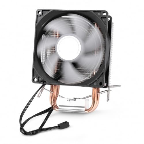 CPU-Kühler, 48CFM DC12V Dual Heat Pipe CPU-Lüfter, Ersatz-CPU-Kühler für LGA 775 1150 1151 1155 1156 1200 (Leuchtende Version)
