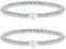 ZIGefofo 2 Stück Elastisches Kugelarmband Edelstahl Armband Herz Silber Kugeln Armkette Stretch Armband Damen Freundschaftsarmband Schmuck Geschenk für Mädchen Frau Freundin