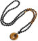 COAI Malakette 108 Mala Halskette mit handgeknüpften Natürlichen Edelstein Onyx und Tigerauge Perlenkette und Tigerauge Ping'an Kou-Anhänger für Herren Damen