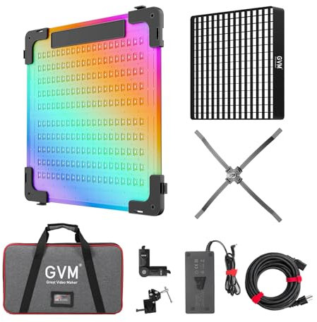 GVM Lampe Vidéo LED Flexible 100 W RGB, 2000 K ~ 10000 K, Panneau Lumineux LED Pliable Flexible, 16 Effets d'éclairage avec Boîte à Lumière, Contrôle par Application Éclairage GVM Pour La Photographie