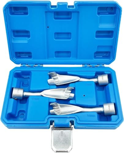 Thsakzo Lot De 3 Clé Pour Conduites D'Injection Diesel,CléS Pour Tuyau De Carburant, Extracteur De Conduite De Carburant Fendue,EntraîNement D'Injection De Carburant Conduit D'Injecteur 14/17/19 MM