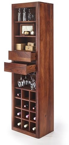 Kobolo Weinregal Weinschrank Massive aus Akazienholz - 50x36x180