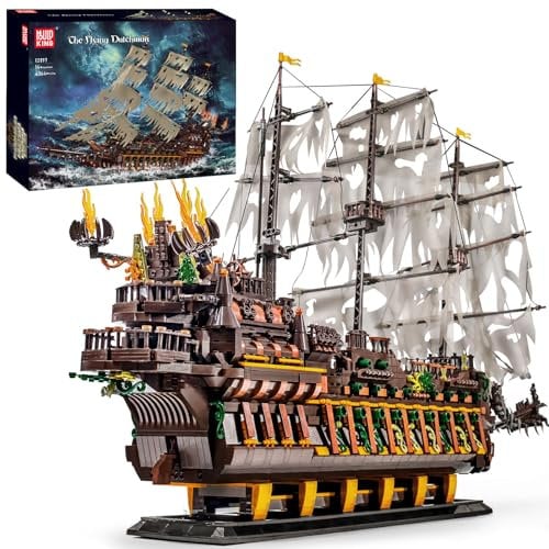 Mould King 13197 Fliegenden Holländers Piratenschiff Bausteine, 4364 Stück groß Segelschiff Spielzeug Modell für Erwachsene und Jugendliche (Aktualisierte Version)