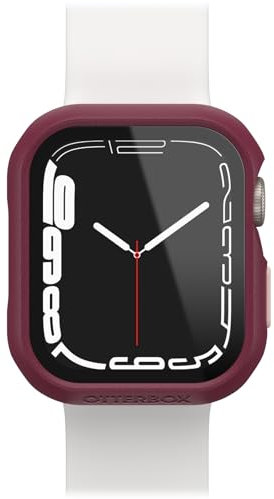 Bumper OtterBox Eclipse con Protettore schermo in Vetro Temperato integrato per Apple Watch Series 9/8/7-41mm, antishock e cadute, protettivo per schermo e bordi dell' Apple Watch, Rosa/Rosso