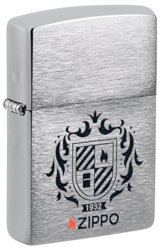 Zippo Sturmfeuerzeug - Heraldic Crest Design - Brushed Chrome mit Colour Image - Nachfüllbar - Wiederverwendbar - Windfestes Design - Geschenkbox - Made in USA