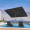 PURPLE LEAF Parasol de Jardin Extérieur Inclinable 3 x 2 m, Parasol Rectangulaire avec Châssis en Aluminium Champagne, Parasol Balcon Toile UPF 50+ pour Jardin Terrasse Patio Piscine, Gris