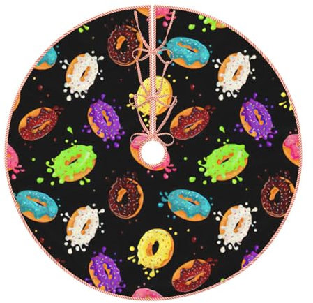 Donut-Weihnachtsbaum-Rock, Weihnachtsbaumschmuck, Matte für Dekorationen, Urlaub, Party, 121,9 cm