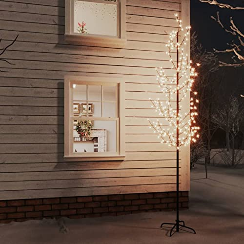 Xichuzi árbolcon Flor de Cerezo 368 LED, Pino De Navidad, Decoracion Navidad, árbol Navideño, Arbol De Luces, Blanco cálido 300 cm