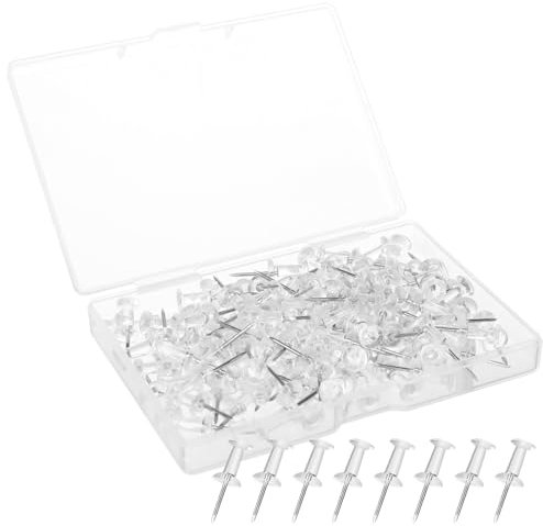 Arcjunys Pinnadeln Reißzwecken Reißnägel Transparente Pinnwandnadeln Heftzwecken Pinnwand Nadeln Pins für Pinnwand Pinnnadeln Reissnägel Reißzwecke Push Pins Ideal für Haushalt Büro 100 Stück