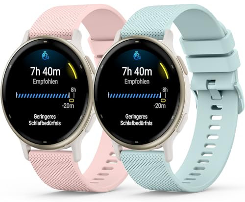 Oumida 2 bracciali in silicone per Garmin Vivoactive 5/3, Venu/Venu 2 Plus/Sq/Sq 2 Musica, Forerunner 55/165 per uomo e donna, 20 mm orologio sportivo