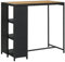 AJJHUUKI Outdoor-Möbel-Bar-Tisch mit Ablagegestell, schwarz, 120 x 60 x 110 cm, Poly-Rattan-Möbel