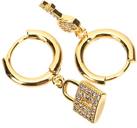 COLLBATH Pendientes De Candado y Llave Para Mujer Bisutería Asimétrica Diseño Elegante