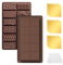2Pcs Deep Chocolate Moulds, Silicone Chocolate Bar Molds with 100pcs Gold Aluminum Chocolate Wrappers Dubai Chocolate Mold Thick Molds for DIY Chocolate, Candy Baking, Homemade Sweets