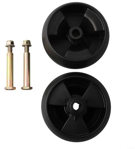 Yuanpgky 2Pcs 5Inch Mowers Deck Wheels| Grass Cutter Components| Axle Bolts, Lawn Mower Wheels For Ride On Mowers| Mower Replacement Part| Engine Part