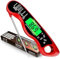 Aouplry Meat Thermometer Digital,Instant Read Food Thermometer with Backlight LCD Screen, IP67 Waterproof Foldable Long Probe & Auto On/Off, Perfect for Cooking,BBQ,Candy Making (Red)