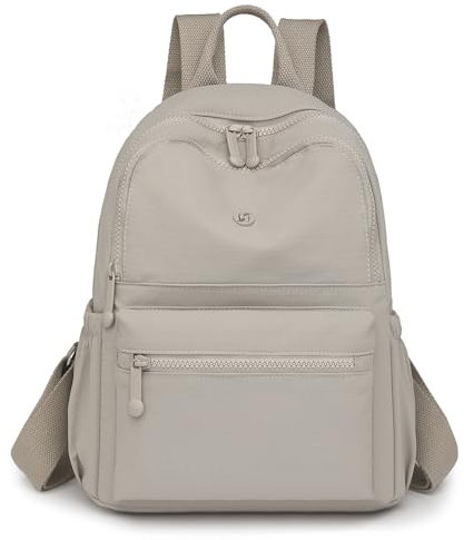YUESITE Rucksack Damen Wasserdicht Nylon Damenrucksack Casual Daypack Frauen Elegant Schultertasche Cityrucksack Reiserucksack für Reisen Schule Arbeit (Grau)