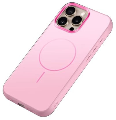 MFAOSHI Magnetica Custodia per iPhone 16 PRO Max/16 Pro/16 Plus/16, Sottile Glassata Anti-Impronte Caso Ricarica Wireless Telefono Cover,Rosa,16 Plus