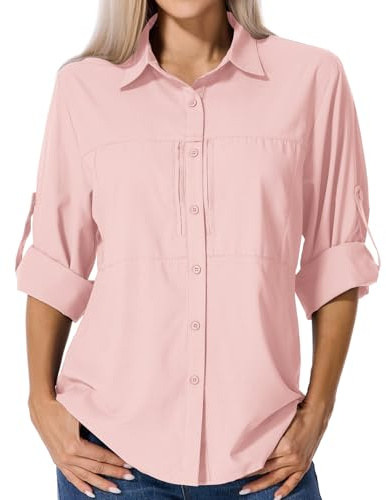 Asfixiado Damen Safari Kleidung UPF50+ UV Schutz Langarm Bluse