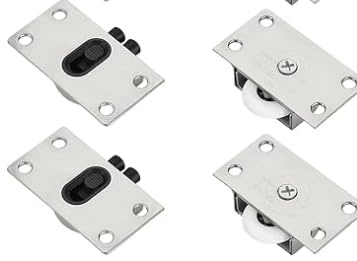 8Pcs(4 Sets) Sliding Wardrobe Door Wheels Nylon Door Roller Furniture Wardrobe Roll Rollers for Sliding Gate Furniture Wardrobe Cupboard...
