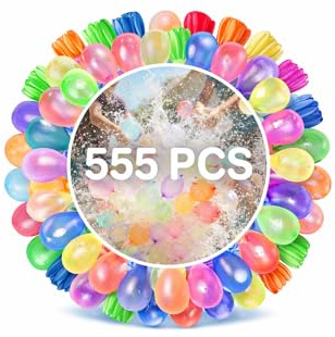555 PCS Water Balloons, 10 Second Rapid-Filling Self-Sealing Water Bombs | Water Balloons for Kids Easy Fill, Eco-Friendly, for Outdoor Garden, Beach, Pool Party Fight, Water Toy (15 Bunches)