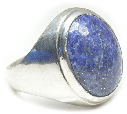 55Carat 4,5 Karat natürlicher Edelstein Lapislazuli 92,5 Sterling Silber Ring für Herren mutig, Lapislazuli,