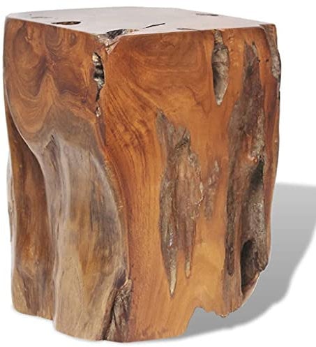 vidaXL Teak Massiv Hocker 30x30x40cm Sitzhocker Block Beistelltisch Holzhocker
