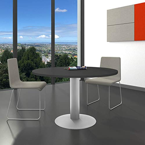 Weber Büro Optima runder Besprechungstisch Ø 120 cm Anthrazit Silbernes Gestell Tisch Esstisch