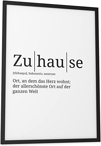 Papierschmiede® Definition: Zuhause, DIN A3 (30x42 cm), Poster für Wohnzimmer, Schlafzimmer, Küche, Esszimmer, Wandbild Geschenk Wanddeko - ohne Rahmen