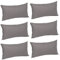 WOLTU® 6X Kissenbezug Kissenhülle 100% Baumwolle mit Reissverschluss, 6er Set Sofakissen Dekokissen Kopfkissen Hülle Bezüge Bezug, 60x80 cm, Dunkel Grau