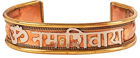 Touchstone -Om Namah Shivay-Hindu heiliges Mantra -Kupfer Magnetarmband im tibetischen Stil. Handgeschmiedet mit massivem und hochfestem reinem Kupfer.