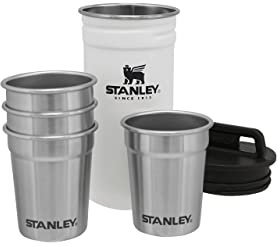STANLEY Adventure Nesting Shot Glasses Set 0.59ML - BPA-Free Stainless Steel Shot Glasses - Packable Thanks to Nesting System - Dishwasher Safe - Polar White