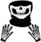 LYTIVAGEN Schädel Gesichtsmaske mit 1 Paar Skelett Handschuhe Skull Schlauch Maske Skelett Motorrad Gesichtsmaske für Halloween, Party Kostüm, Outdoor Aktivitäten