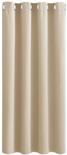 PONY DANCE Küche Vorhang Blickdicht 1 Stück H 137 x B 132 cm Thermovorhang mit Ösen Verdunkelungsvorhang Kurze Gardinen Kinderzimmer Mädchen, Biscotti Beige