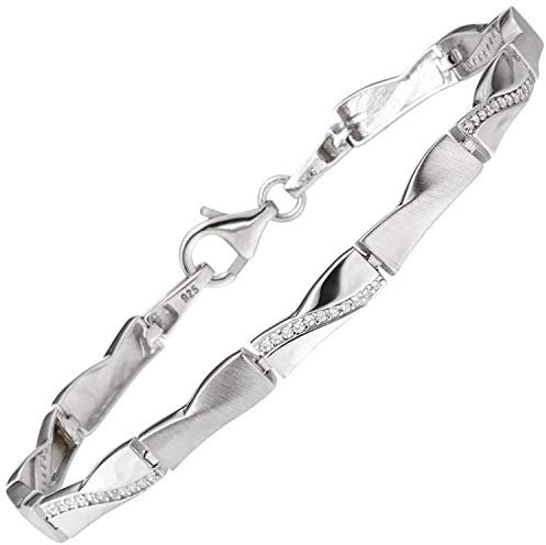 Jobo Damen-Armband aus 925 Sterling Silber mit 55 Zirkonia 19 cm