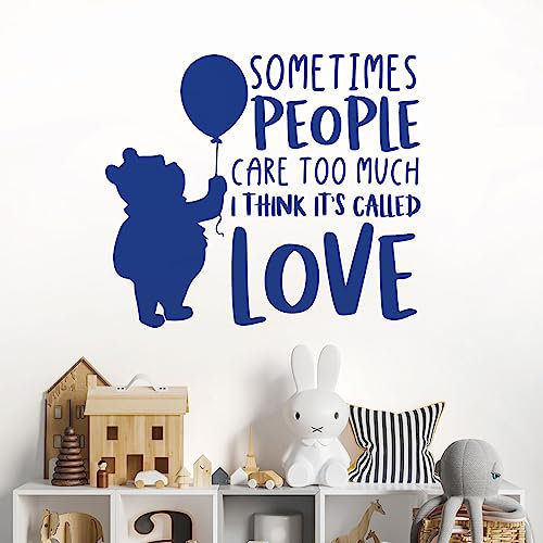 Wandtattoo Sometimes People Care Too Much... - Love Winnie Puuh Buchzitat, XXL, Mittelblau