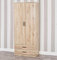 URBNLIVING Tall Wooden 2 Door Wardrobe With 2 Drawers Bedroom Storage Hanging Bar Clothes (Oak Carcass + Oak Drawers)