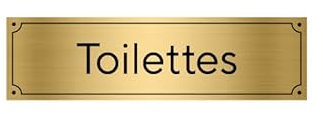 Plaque de porte pour toilettes (GRAV0005) - Or brossé - Or brossé -