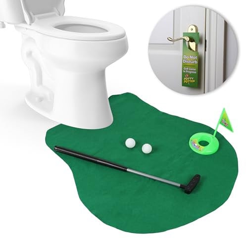 DIVCHI WC-Golf, Potty Putter Toilet Time Golf Spiel, WC Golf Töpfchen Putter Set, tolles Gag Geschenk, weißer Elefant Geschenk oder schmutziger Weihnachtsmann Geschenke
