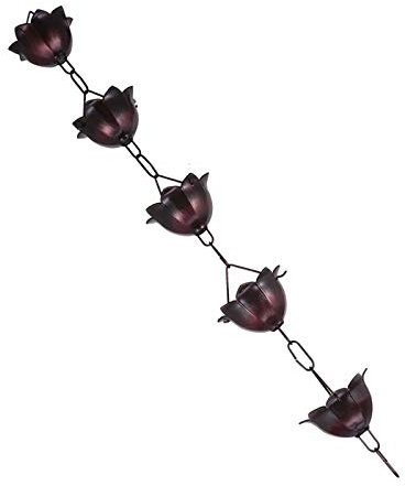 FENCHUN Dach Ecke Regenkette Blume Stil Regenfänger Garten Zubehör (Color : Coffee)