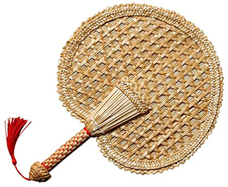 Amosfun Natürliche Fans Chinesischen Stil Sommer Hand Fans Palm Blatt Fans Handheld Weizen Fan